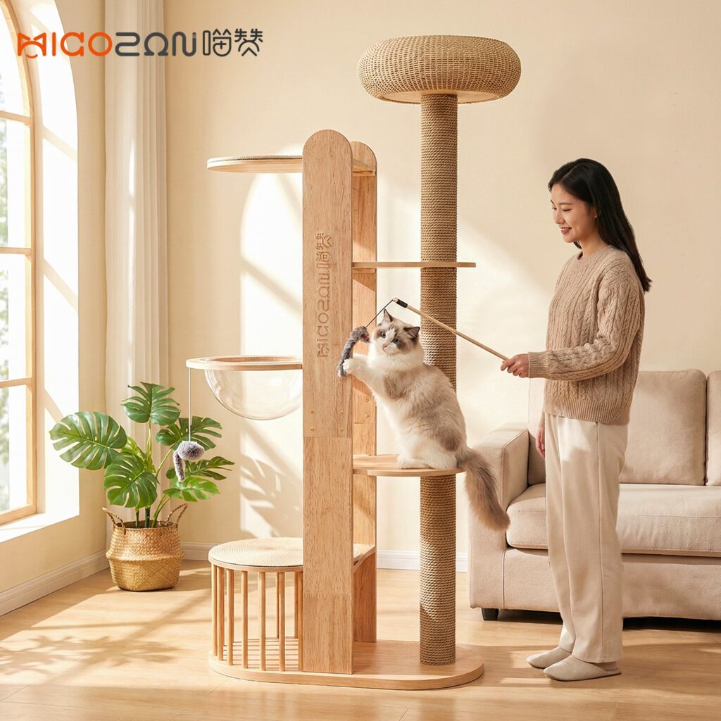 Yunlan Wooden Cat Tree, original product view 2