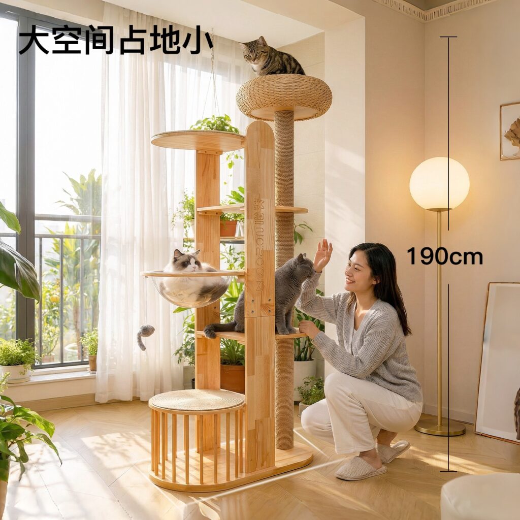 Yunlan Wooden Cat Tree, original product view 3