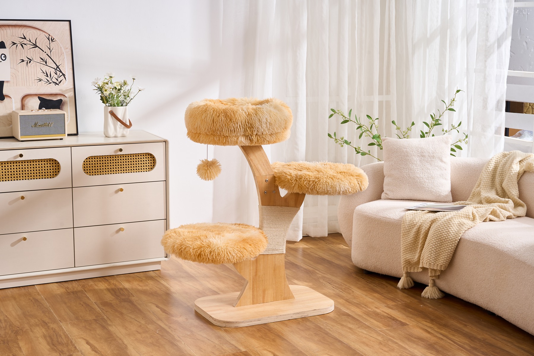 Plush Flower Cat Tree