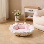Ruffled Floral Cat Bed, original product view 2