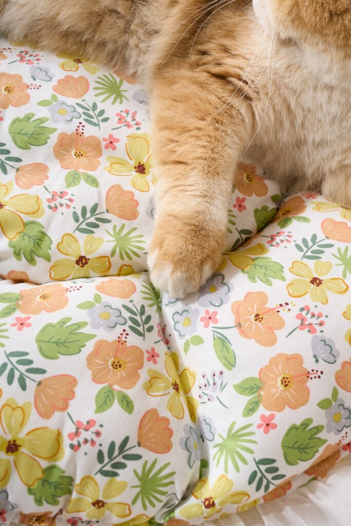 Ruffled Floral Cat Bed, original product view 5